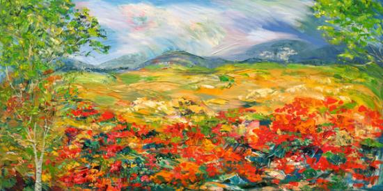 Landscape painting, home design, Betty Rubinstein gallery, israeli art, gallery in Jaffo