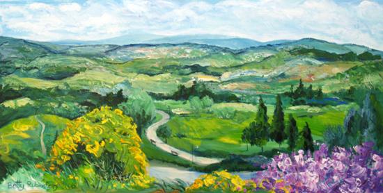 Landscape painting, home design, Betty Rubinstein gallery, israeli art