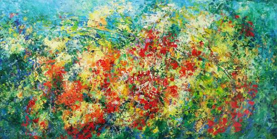 flowers, abstract flowers, painting for home design, wall art