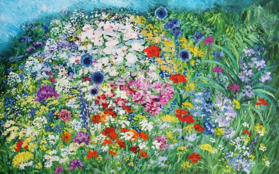 Израильский пейзаж, картина на продажу, картина для интерьера,цветы