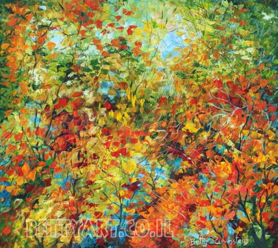 painting of Israeli landscape, mood painring on canvas, for home design 