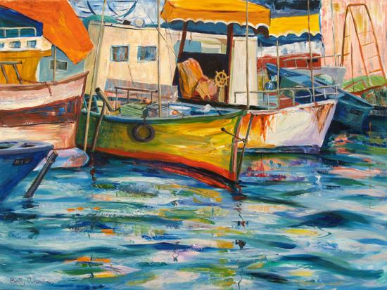 israeli painting,painting for home design,oil on canvas,fishing boats,seascape