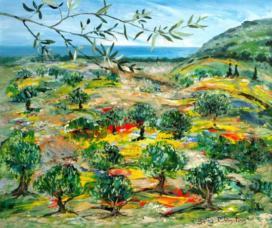 Landscape painting, home design, Betty Rubinstein gallery, israeli art