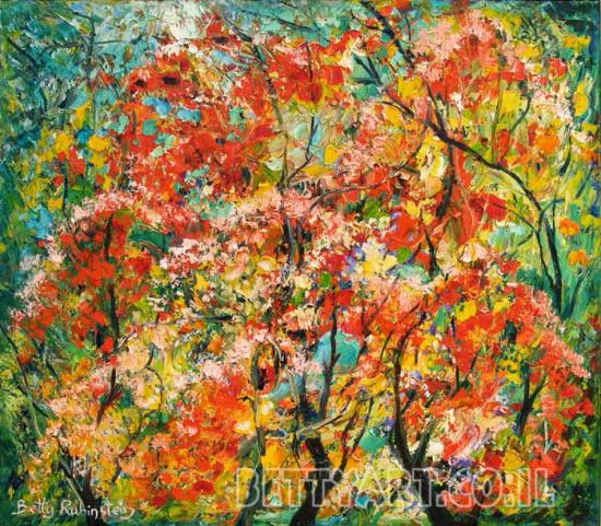 painting of Israeli landscape, mood painring on canvas, for home design , oil colors, bettyart