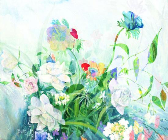 ציור אוירה , ציור לבית,ציור פרחים,flowers painting, israeli landscape