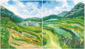 israeli art, landscape of israel, Betty Rubinstein art, painting on canvas, painting for home interier, print on canvas